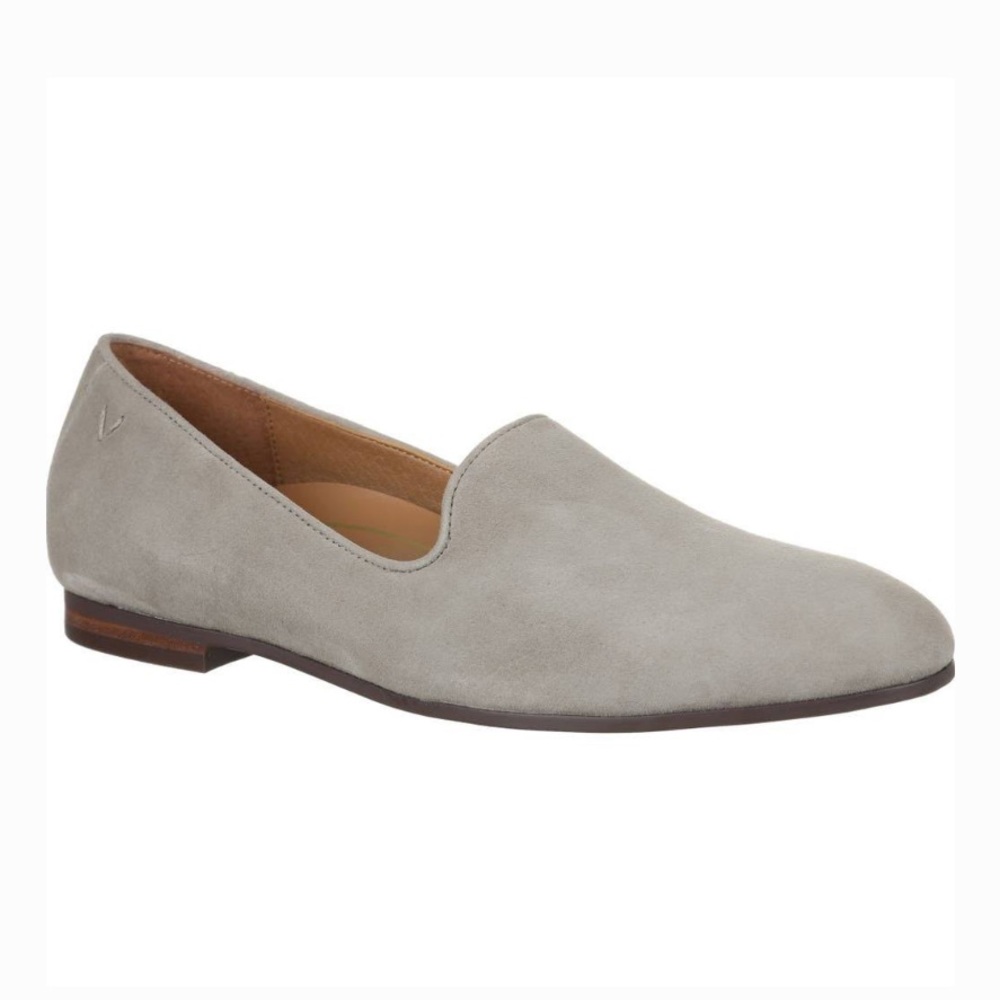 Vionic Willa Loafer Dark Taupe Suede Slip On Comfort Shoes